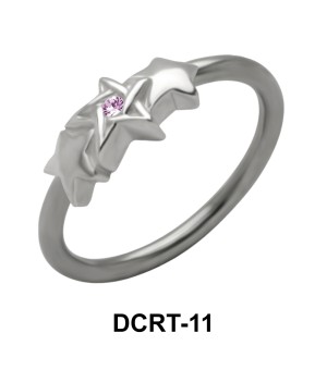 Triple X with Stone Belly Piercing Closure Ring DCRT-11