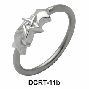 Stoned Triple X Belly Piercing Closure Ring DCRT-11b