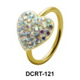 Stone Paced Heart Rainbow Belly Piercing DCRT-121