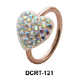 Stone Paced Heart Rainbow Belly Piercing DCRT-121