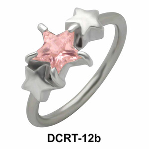 12 mm. Triple X Stone Studded Belly Piercing Closure Ring DCRT-12b