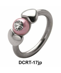 Pearl in Hearts Belly Piercing Closure Ring DCRT-17jp