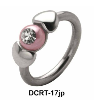 Pearl in Hearts Belly Piercing Closure Ring DCRT-17jp