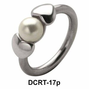Pearl in Hearts Belly Piercing Closure Ring DCRT-17p