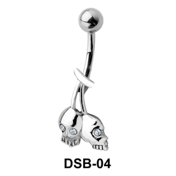 Double Skulls Belly Piercing DSB-04