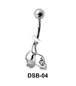 Double Skulls Belly Piercing DSB-04