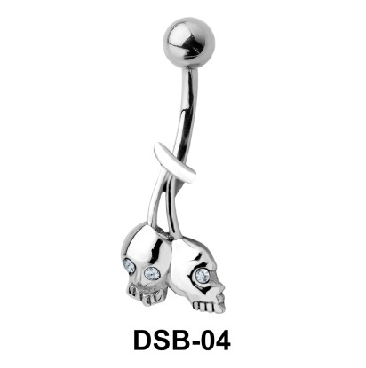 Double Skulls Belly Piercing DSB-04