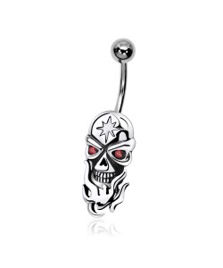 Skull n Fire Belly Piercing DSB-08