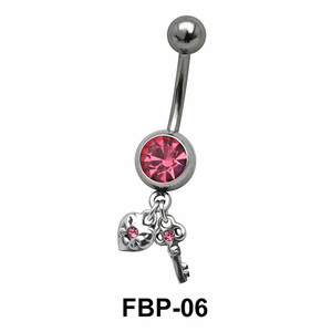 Heart n Key with Stones Filigree FBP-06