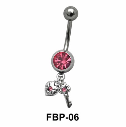 Heart n Key with Stones Filigree FBP-06