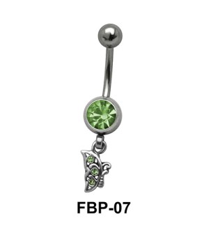 Butterfly Dangling from Round Stone Filigree FBP-07