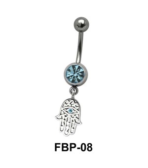 Hamsa Hand Hanging from Stone Filigree FBP-08