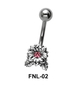 Stone Set Flower Belly Piercing FNL-02