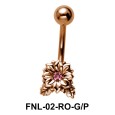 Stone Set Flower Belly Piercing FNL-02