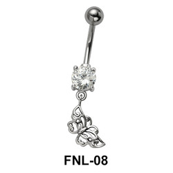 Butterfly with CZ Belly Piercing FNL-08