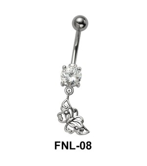 Butterfly with CZ Belly Piercing FNL-08