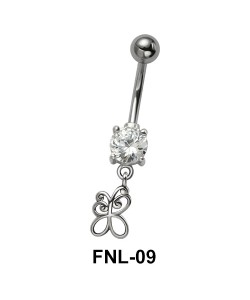 Butterfly with CZ Belly Piercing FNL-09