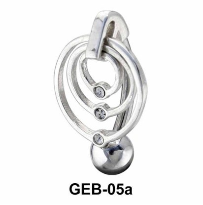 Concentric Circles Belly Rings GEB-05a