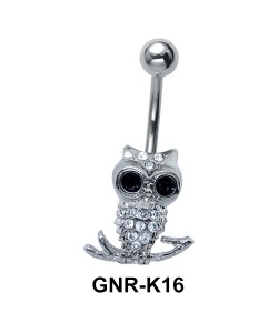 Stone Studded Owl Belly Piercing GNR-K16