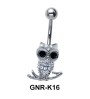 Stone Studded Owl Belly Piercing GNR-K16