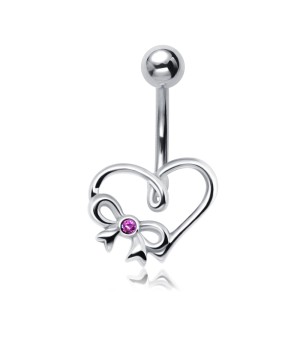 Heart with Bow Shaped Ribbon Belly HR-52