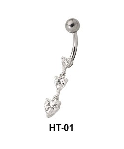 Mutli Stone Hearty Belly Piercing HT-01