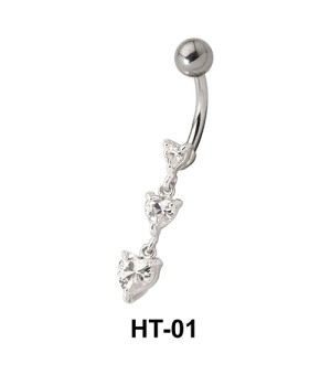 Mutli Stone Hearty Belly Piercing HT-01