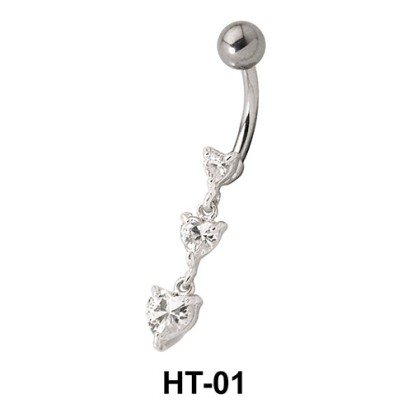 Mutli Stone Hearty Belly Piercing HT-01