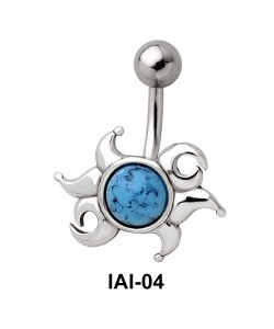 Radiant Sunrays Shaped Belly Piercing IAI-04