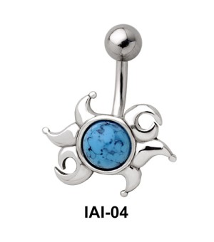 Radiant Sunrays Shaped Belly Piercing IAI-04