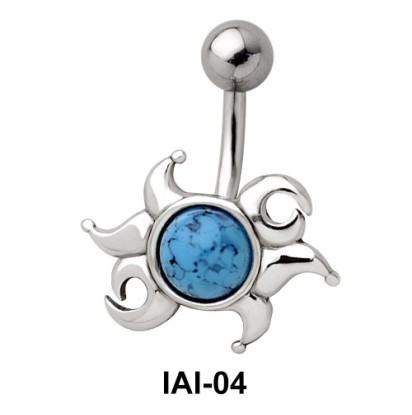 Radiant Sunrays Shaped Belly Piercing IAI-04