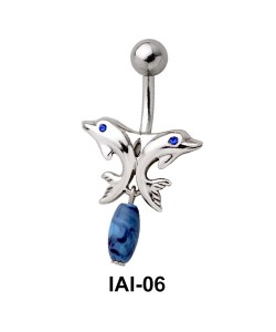 Couple Dolphins Belly Piercing IAI-06