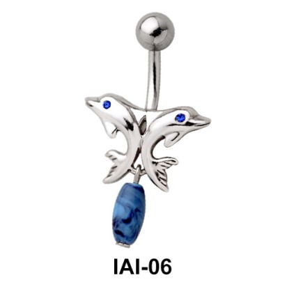 Couple Dolphins Belly Piercing IAI-06