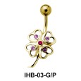 Stone Set Flower Belly Piercing IHB-03