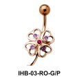 Stone Set Flower Belly Piercing IHB-03