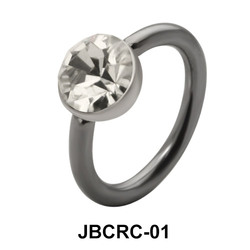 Colorless Stone Set Belly Closure Ring JBCRC-01
