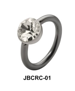 Colorless Stone Set Belly Closure Ring JBCRC-01