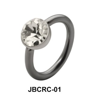 Colorless Stone Set Belly Closure Ring JBCRC-01