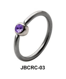 Purple Stone Belly Closure Rings JBCRC-03