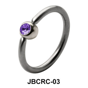 Purple Stone Belly Closure Rings JBCRC-03