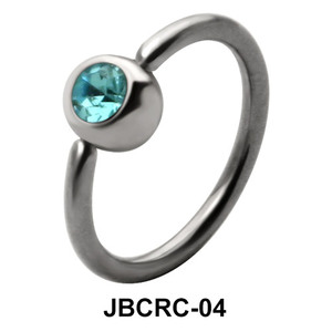 Blue Stone Belly Closure Ring JBCRC-04