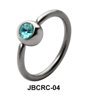 Blue Stone Belly Closure Ring JBCRC-04