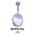 Oval Black Enamel belly Piercing MOPB-02b