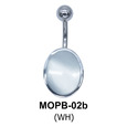 Oval Black Enamel belly Piercing MOPB-02b