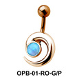 Stone Set Comma Belly Piercing OPB-01