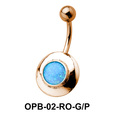 Black Enamel Oval Belly Piercing OPB-02
