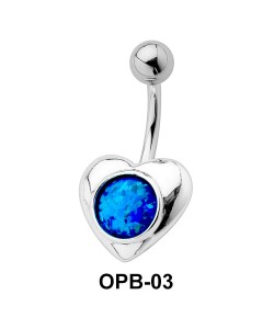 Heart Shaped Belly Piercing OPB-03