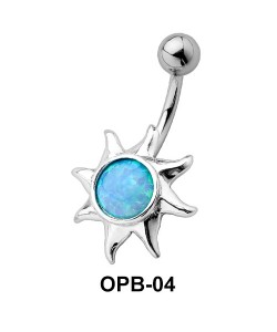 Stone Encrusted Sunrays Belly Piercing OPB-04