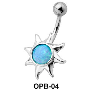 Stone Encrusted Sunrays Belly Piercing OPB-04