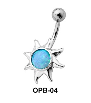 Stone Encrusted Sunrays Belly Piercing OPB-04